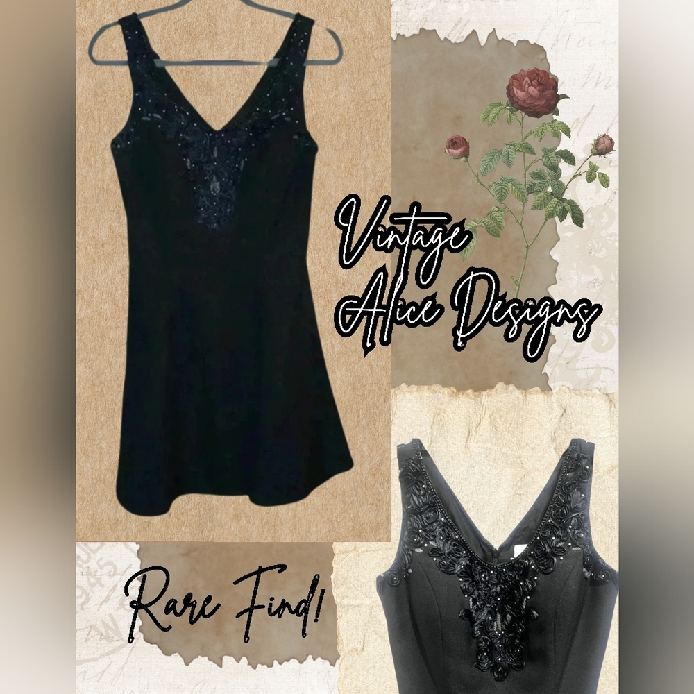Vintage Beaded Cocktail Dress, Alyce Designs